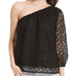 Rebecca Minkoff Harmony One-Shoulder Lace Top